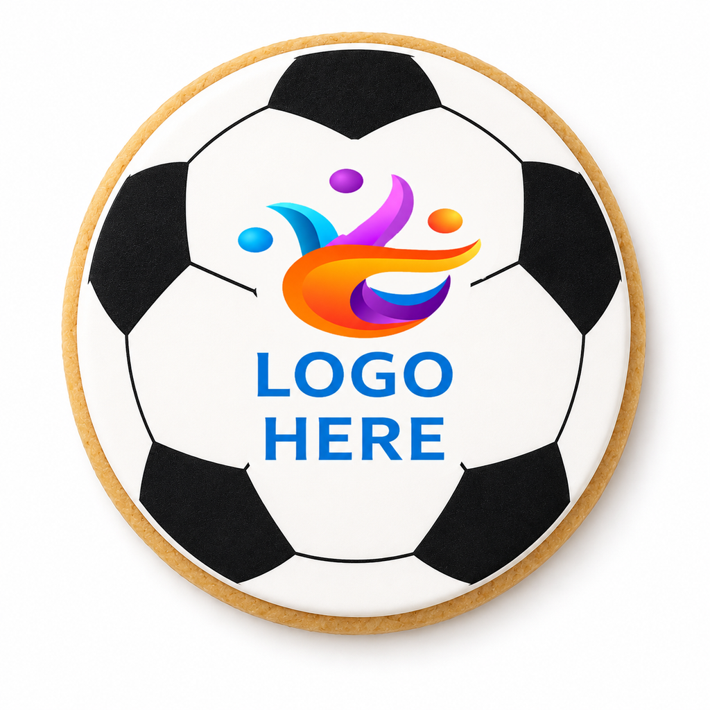 Logo Printed Soccer Ball Cookies - Assorted Colours and Sizes