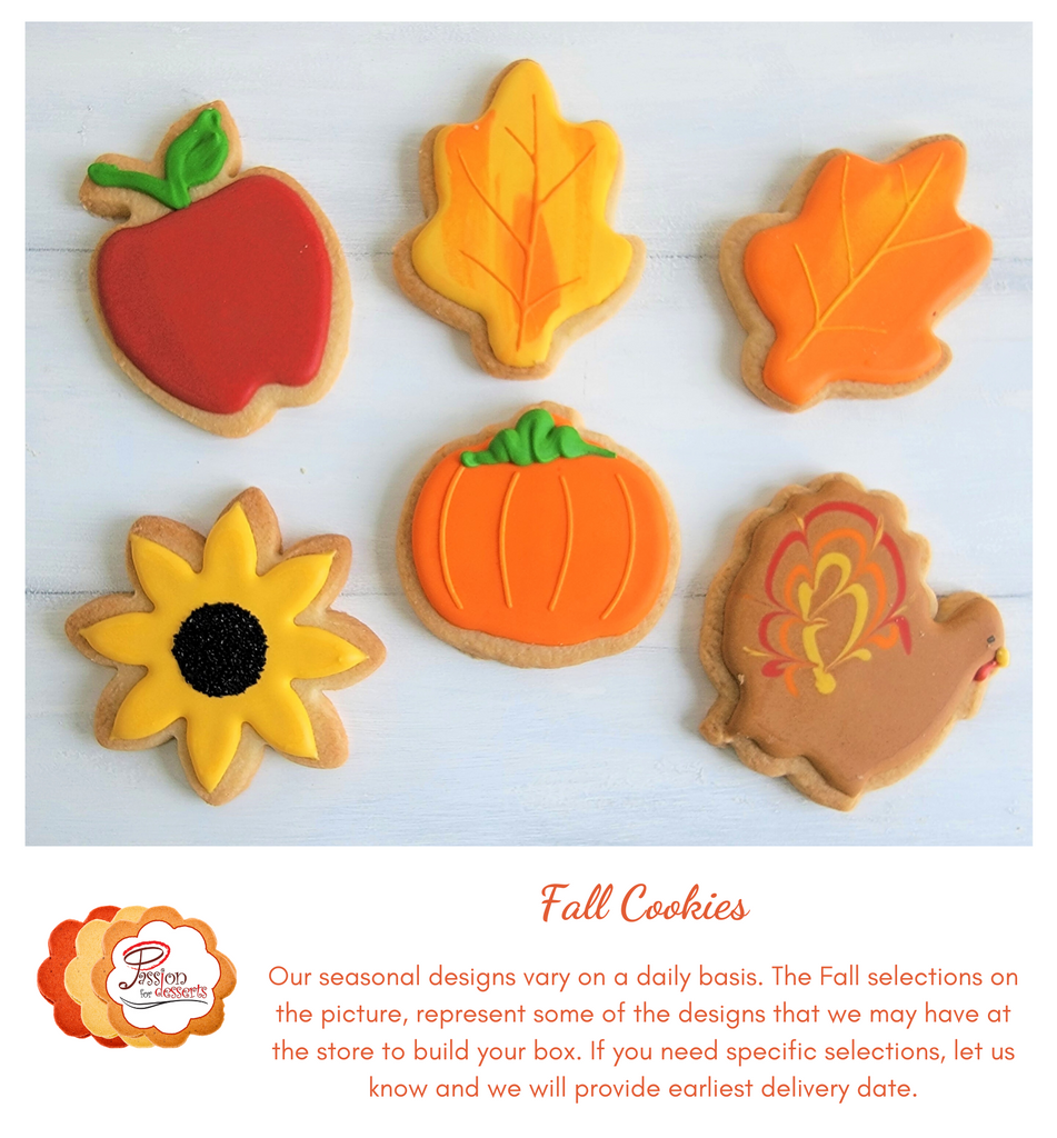 Fall and Thanksgiving Assorted Cookie Boxes
