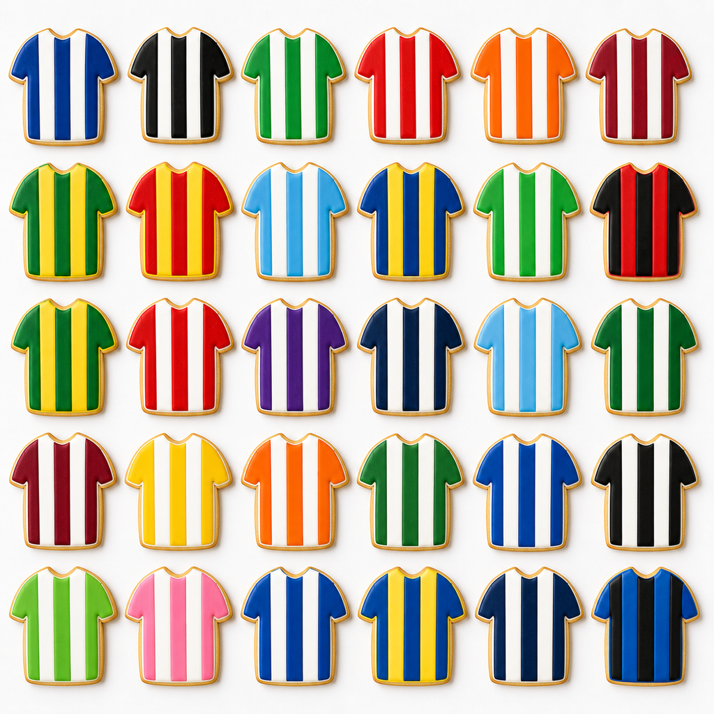 Soccer Jersey Cookies - 3 Stripes and Assorted Colours