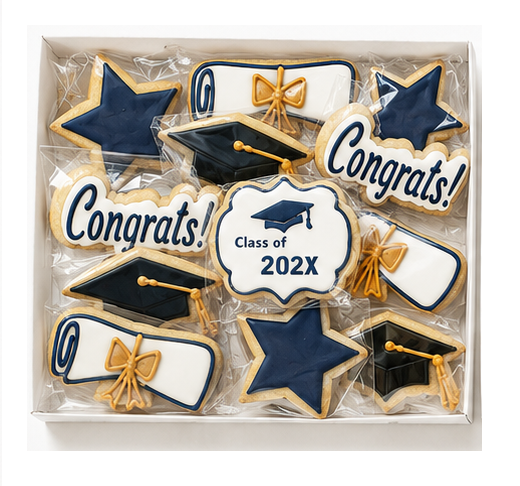 University of Toronto colours -  Graduation Cookie Gift Box