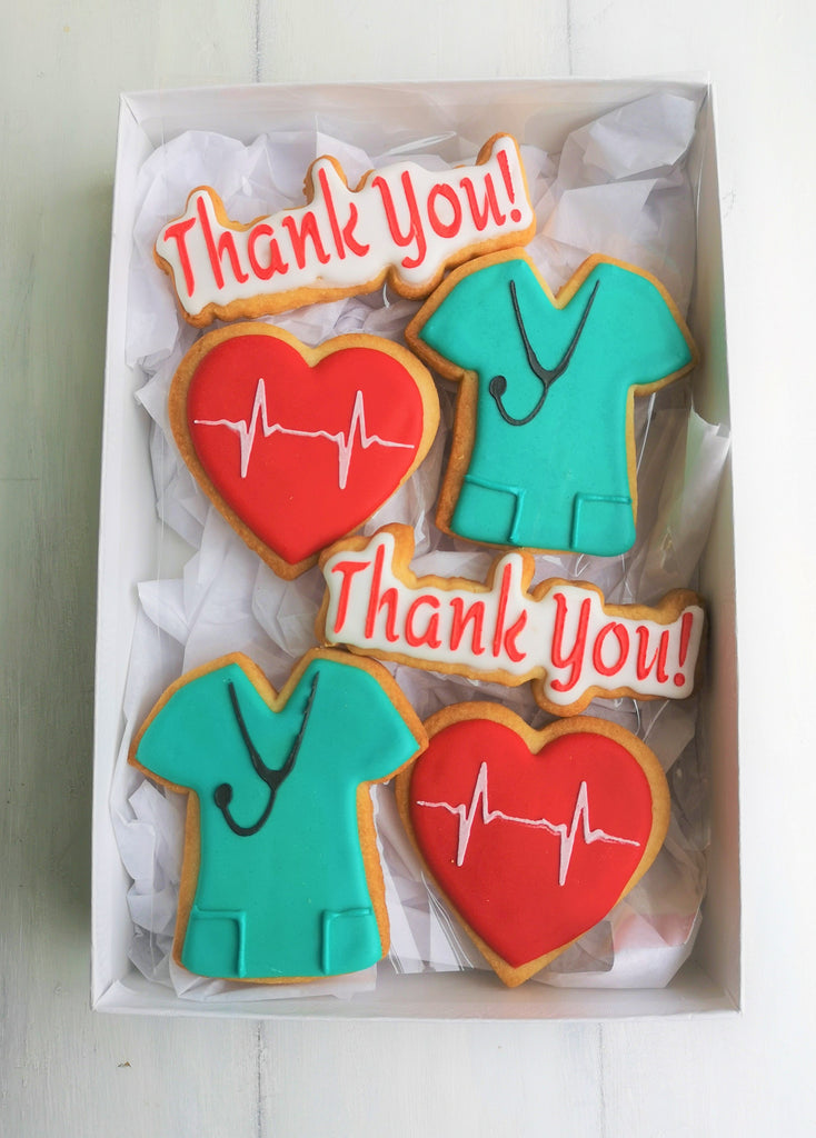 Nurse/Doctor Cookie Giftbox 7x10"  - "Doctor Thank-You" Style B