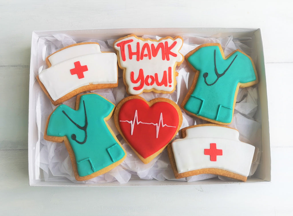 Nurses Cookie Giftbox 7x10"  - "Nurses Thank-You" Style B