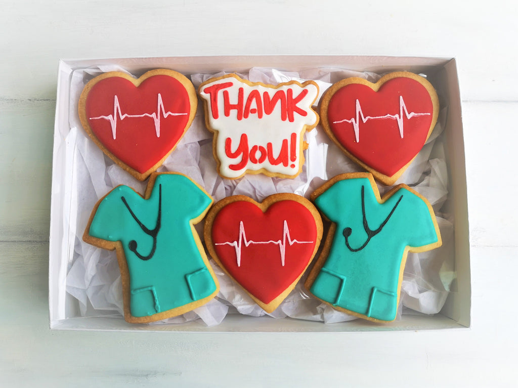 Nurse/Doctor Cookie Giftbox 7x10"  - "Doctor Thank-You" Style C