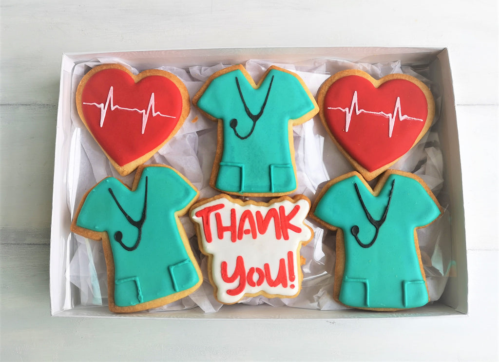 Nurse/Doctor Cookie Giftbox 7x10"  - "Doctor Thank-You" Style A