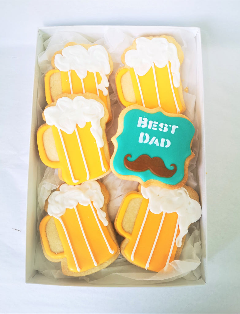 Father's Day 6-Cookie Giftbox 7x10" - BeerMugs