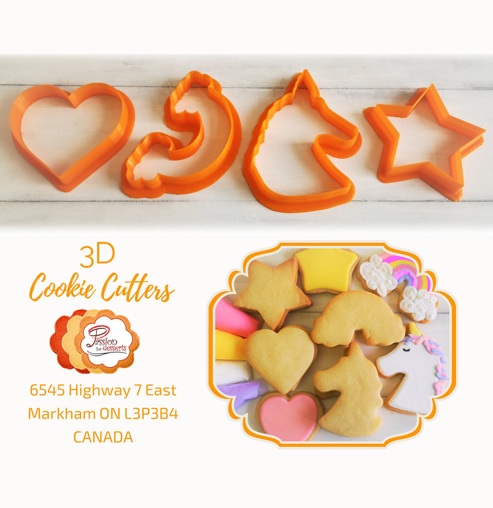 Unicorn & Rainbows Theme Cookie Cutters - Set of 4